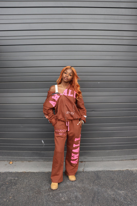GO AWALL Sweatsuit (brown)